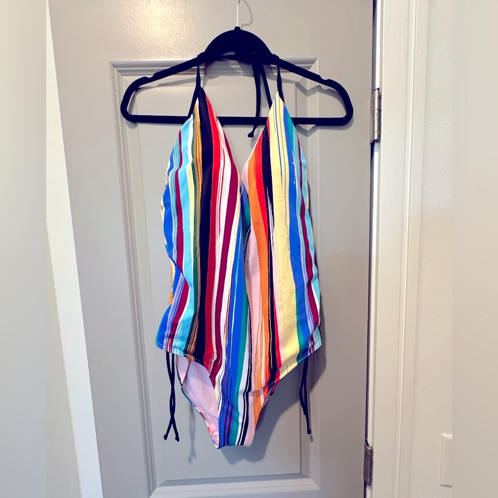 Multicolor Halter Bathing Suit
